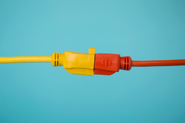 Two connect electrical cords