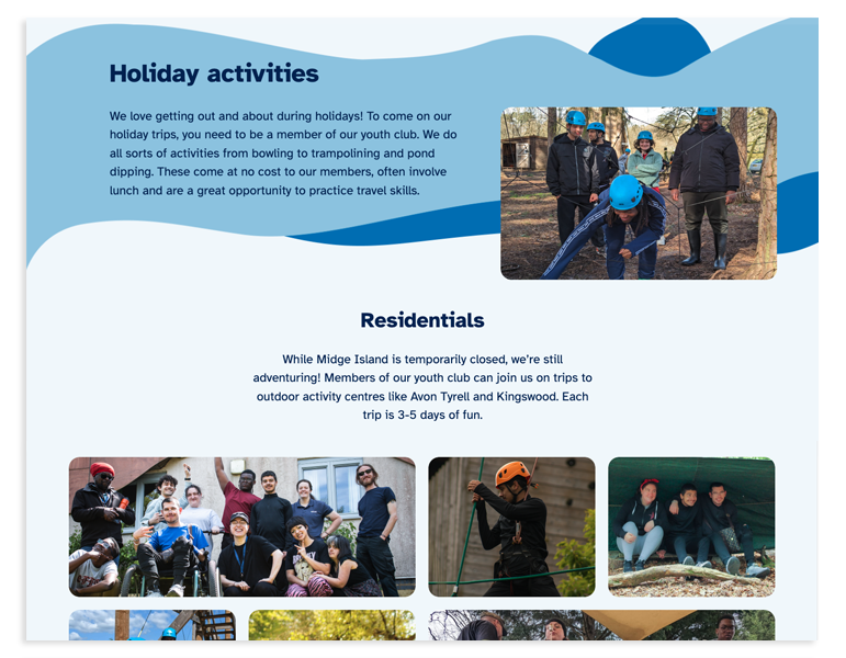 holiday activities page