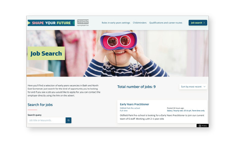 job search website page